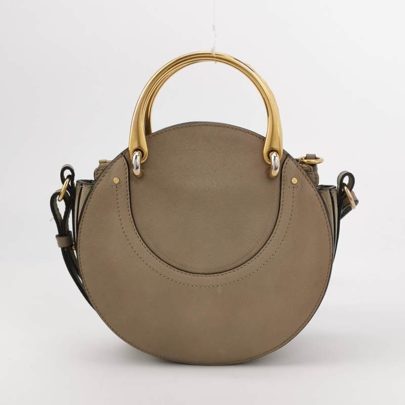 Chloe Pixie 小號 牛皮 翻毛皮 拼色 半月形 鑲片 斜挎包 單肩包-4