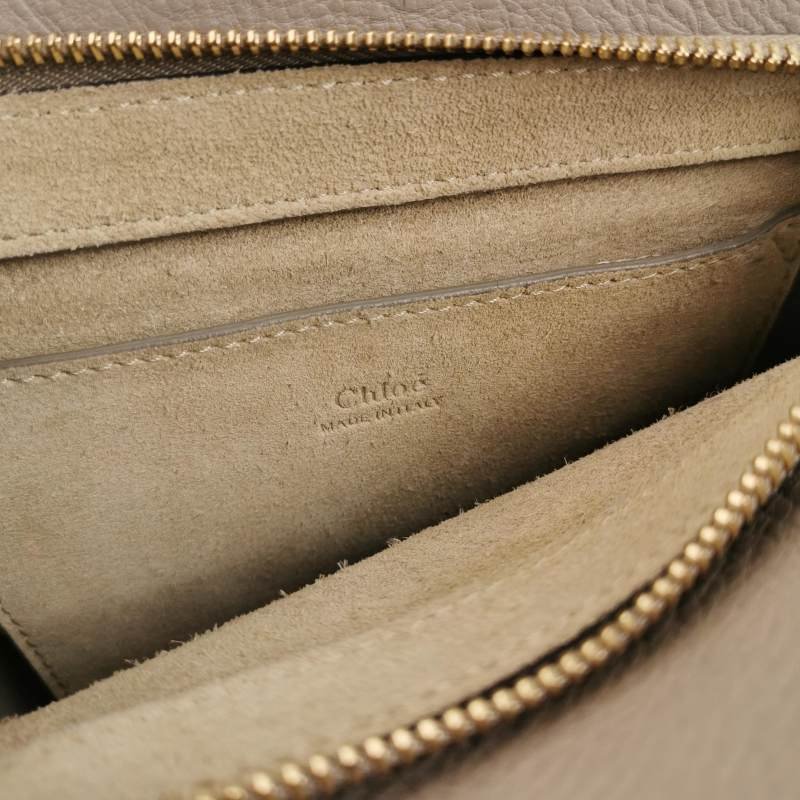 Chloe Pixie 小號 牛皮 翻毛皮 拼色 半月形 鑲片 斜挎包 單肩包-7