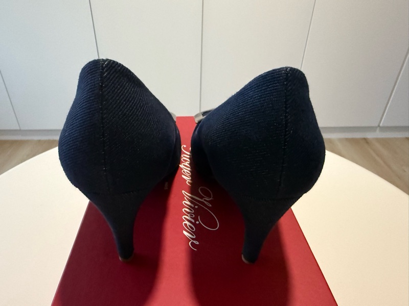 Roger Vivier藍色牛仔布材質高跟鞋，尺寸EU38-1