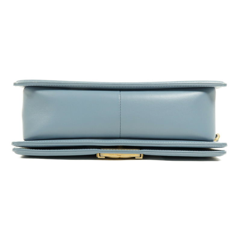 CHANEL 羊皮皮革Boy 25金扣鏈帶肩背袋-3