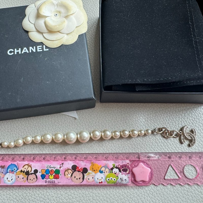 Chanel Pearl Bracelet with CC Charm 雙C珍珠手鏈-8