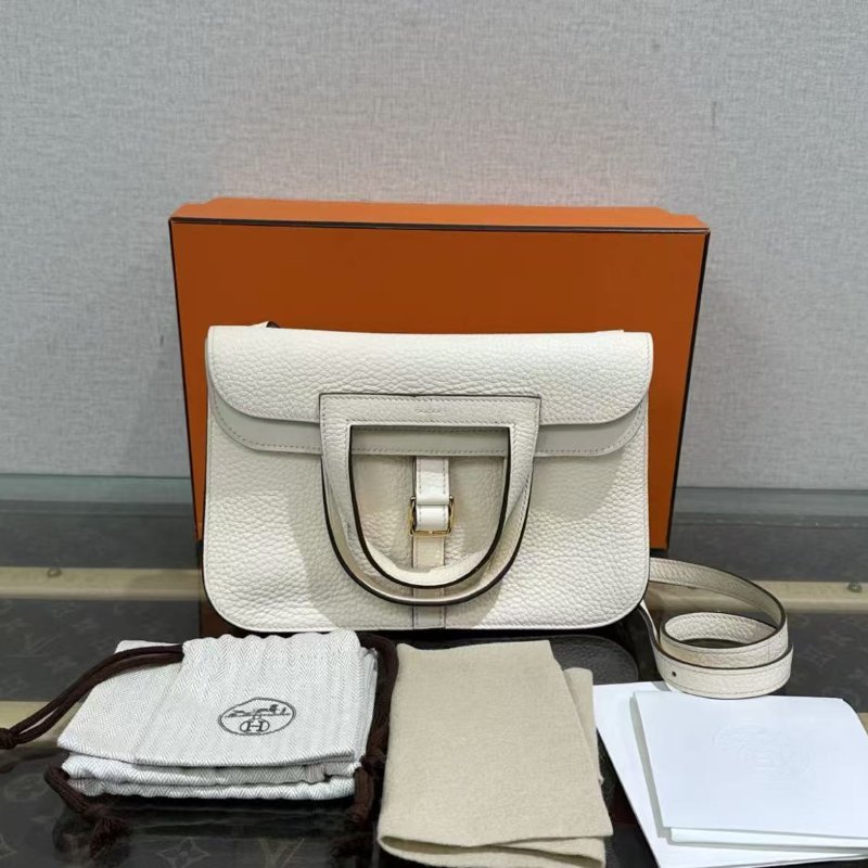 ✨ HERMES奶油白 halzan25 25*17*8 99新配件塵袋盒子-0