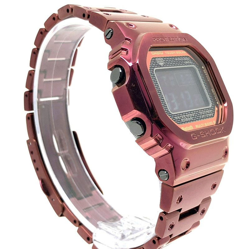 G-SHOCK CASIO GMW-B5000RD-4 手錶,全金屬,波爾多紅,電波,太陽能供電,藍牙,手機連接,LED背光,旋入式錶背,紅色。 2021年1月上市。可在三國丘店購買。-1