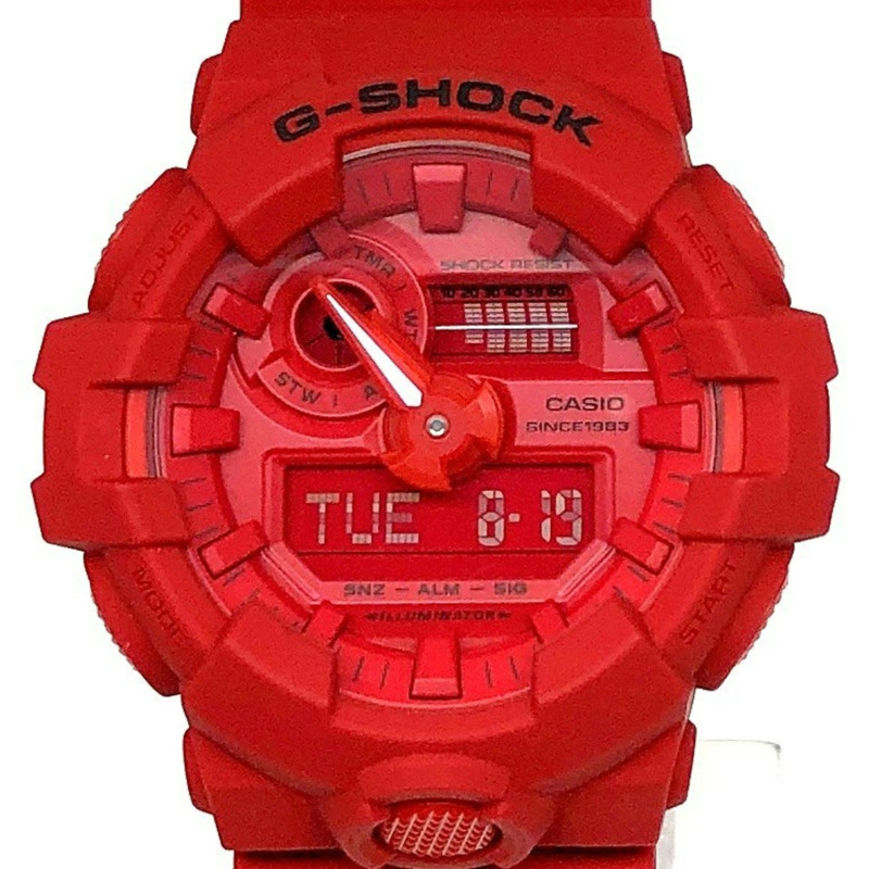 G-SHOCK CASIO GA-735C-4A 35週年紀念款紅色腕錶，霧面飾面，大錶殼，指針/數字顯示，2018年1月發售，三國丘店-0