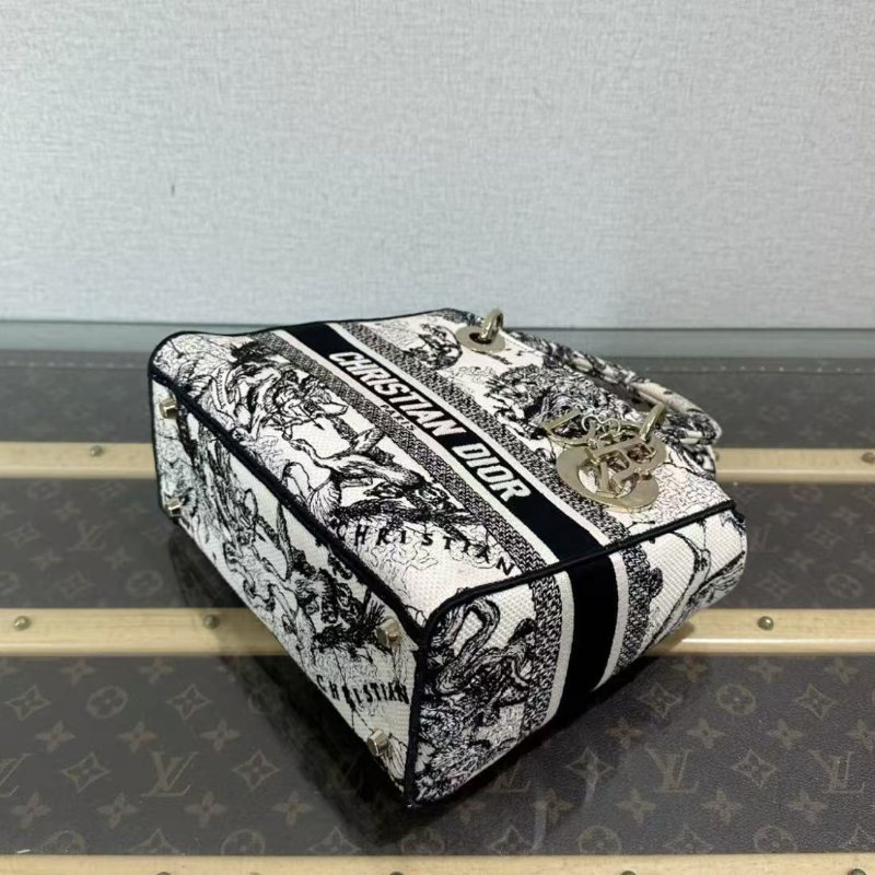 ✨DIOR 黛妃十二星座印花刺繡手提包 24*20*12 99新配件塵袋-4