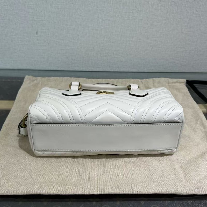 GUCCI Marmont白金馬蒙手提斜背波士頓包27*13.5*10 98新配件塵袋盒子-3