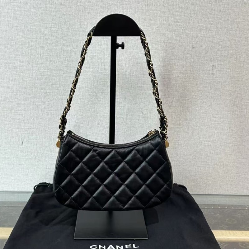 ✨CHANEL 23K黑金19bag hobo包 20*13*5 99新配件塵袋-5
