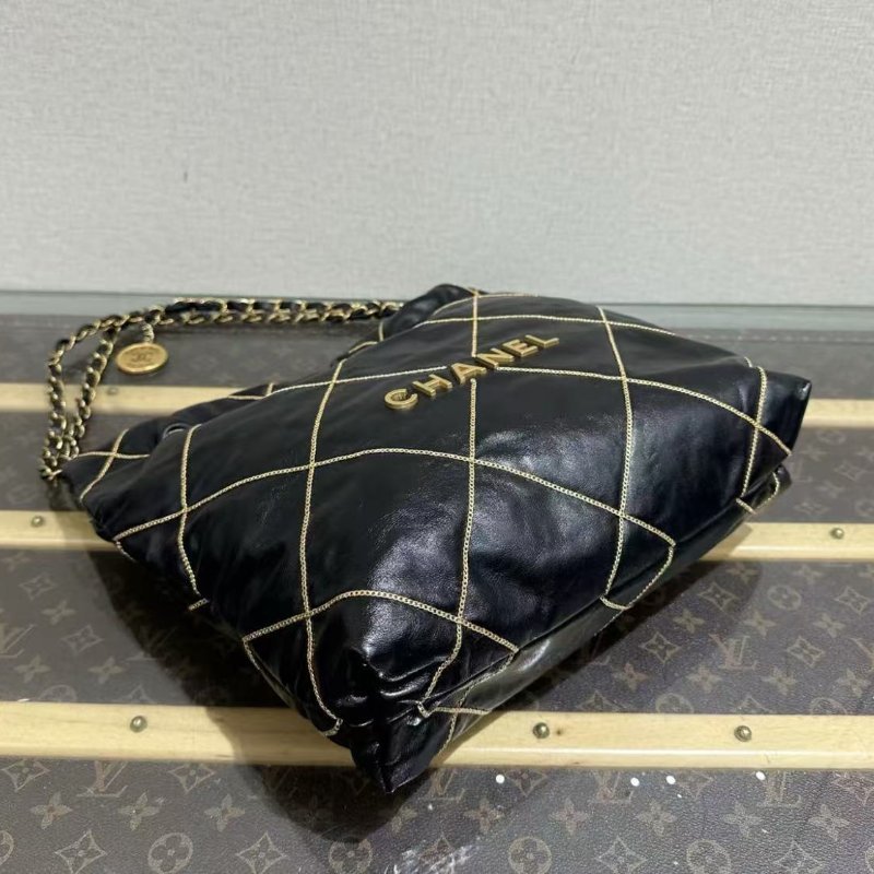 ✨CHANEL 22bag限定款金線小號子母垃圾袋 37*35*7 98新配件塵袋-2