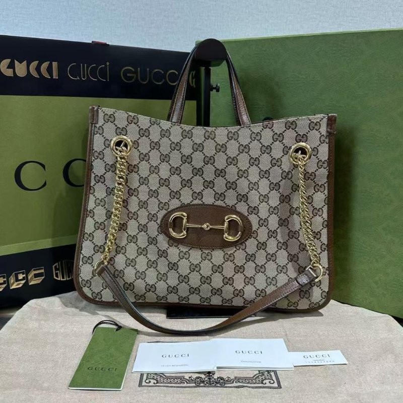 ✨GUCCI 1955手提肩背托特包35.5*24.5*12 98新配件塵袋盒子-0