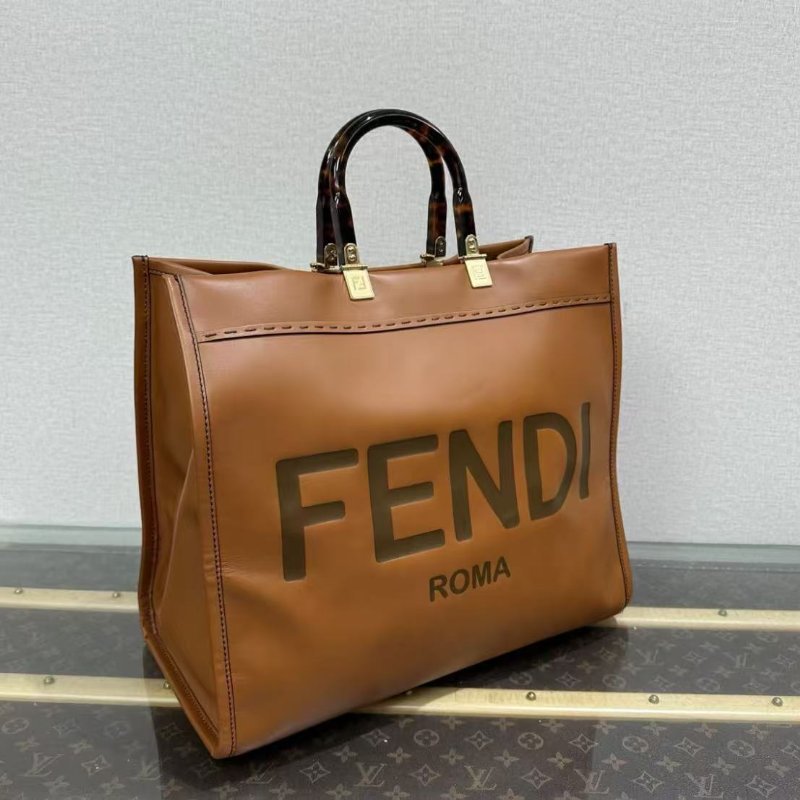 ✨FENDI 焦糖色 sunshine陽光托特包 41*34*18 98新配件塵袋-1