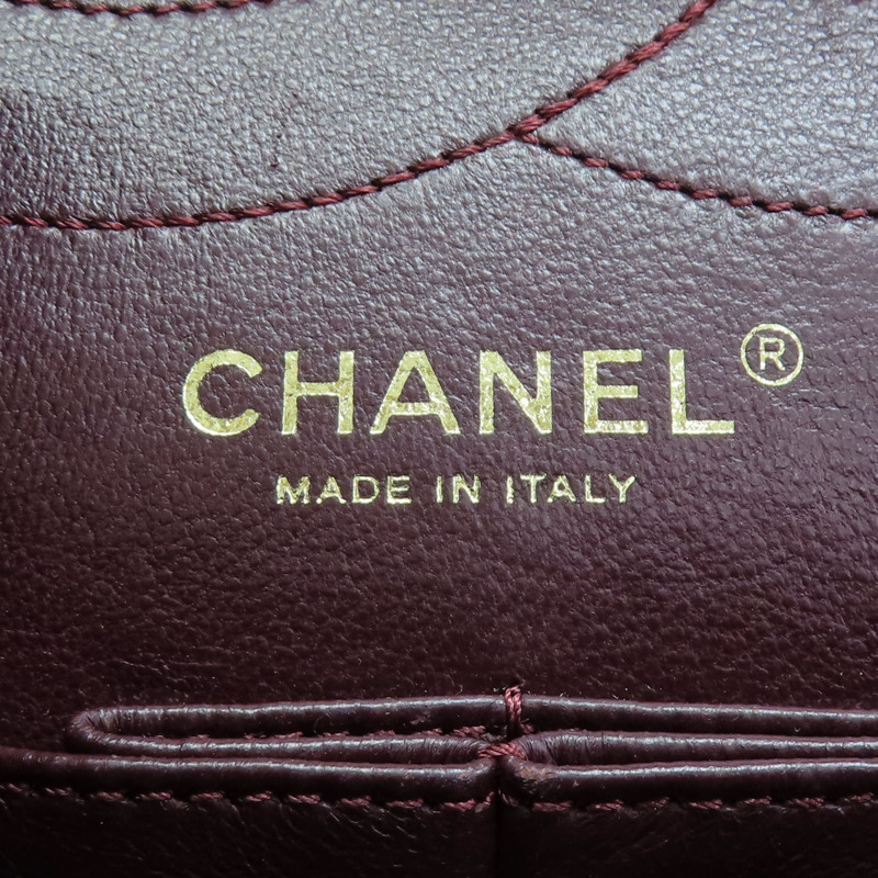 黑色 菱格紋 牛皮 2.55 鍊帶 肩背包 A37590-8