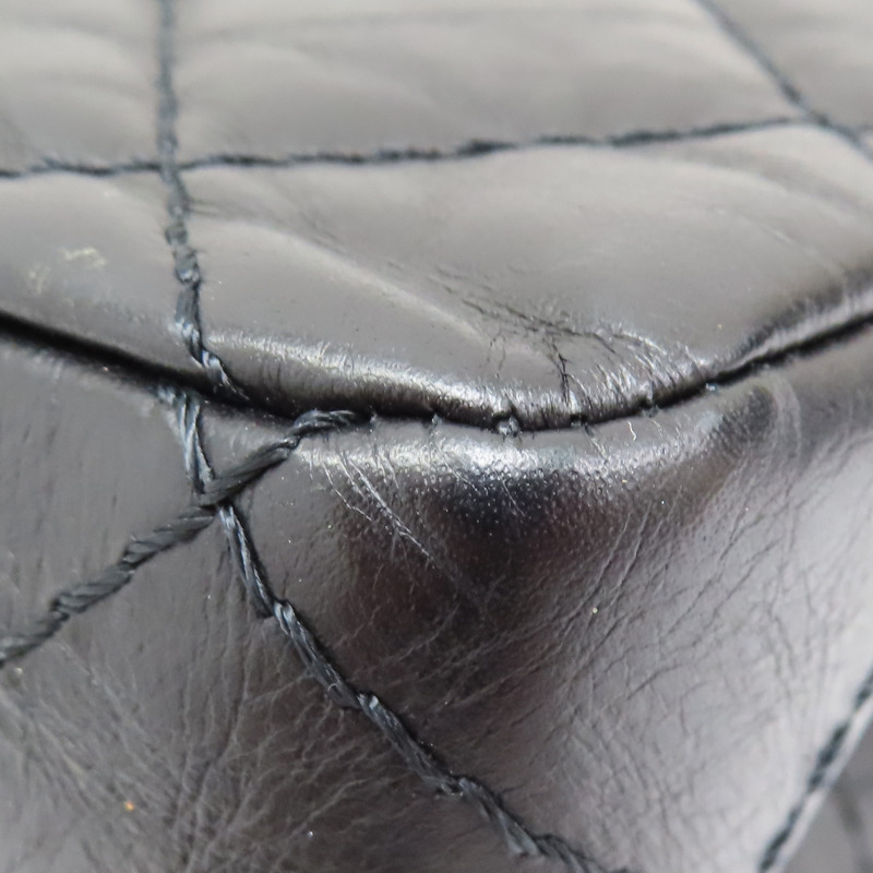 黑色 菱格紋 牛皮 2.55 鍊帶 肩背包 A37590-13