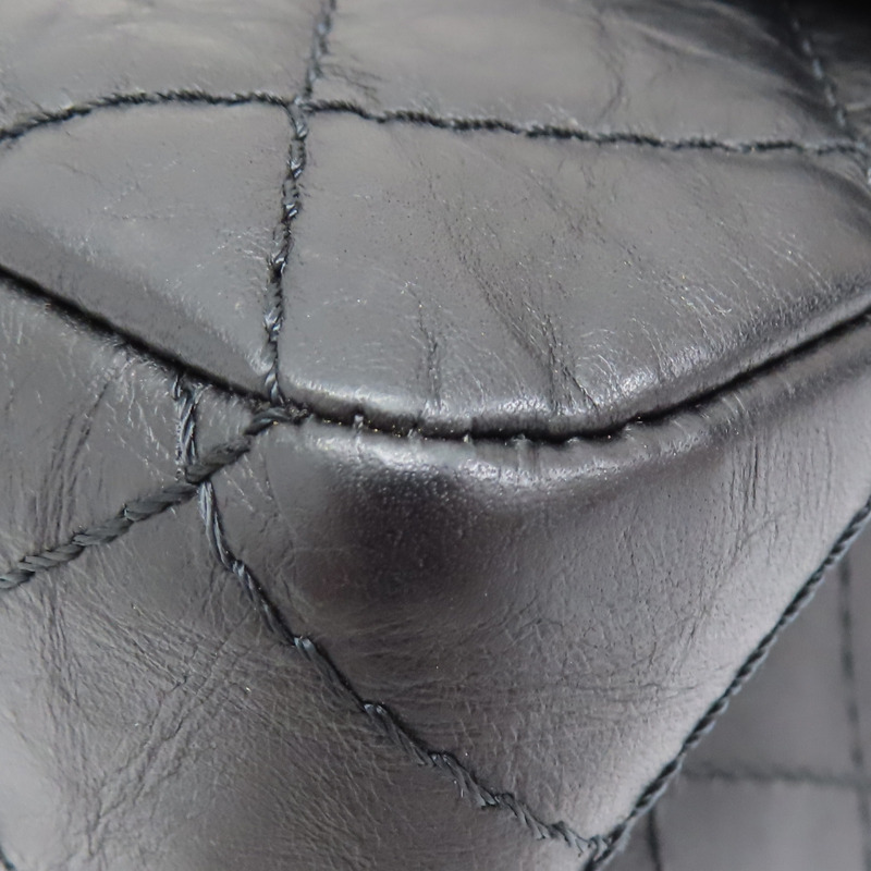 黑色 菱格紋 牛皮 2.55 鍊帶 肩背包 A37590-15