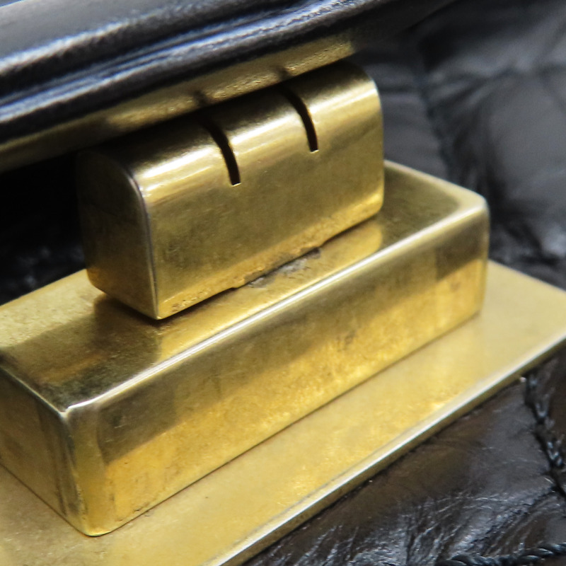 黑色 菱格紋 牛皮 2.55 鍊帶 肩背包 A37590-16