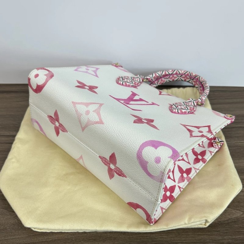 LV 夏日限定 onthego小號手提肩背斜背包芯片款24.5*18.5*10 98新配件盒子塵袋-2