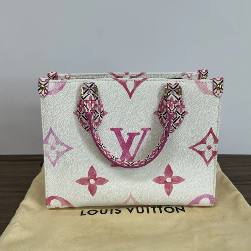 LV 夏日限定 onthego小號手提肩背斜背包芯片款24.5*18.5*10 98新配件盒子塵袋-5