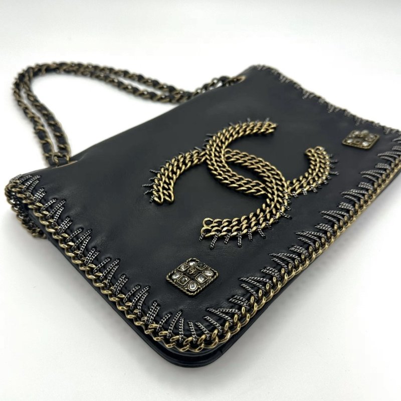 CHANEL黑金拜占庭系列肩背腋下信封包28*20*4 98新配件塵袋-4