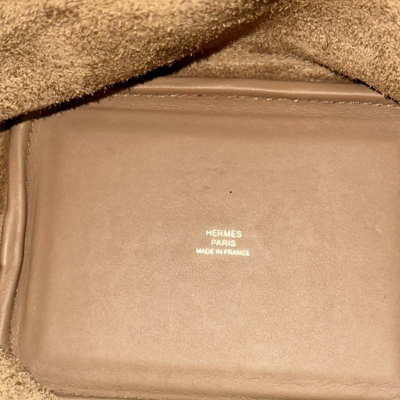 HERMES Picotin micro 14奶茶色銀扣粉雛菊mini菜籃14*13*10.5 98新配件塵袋鑰匙鎖-1