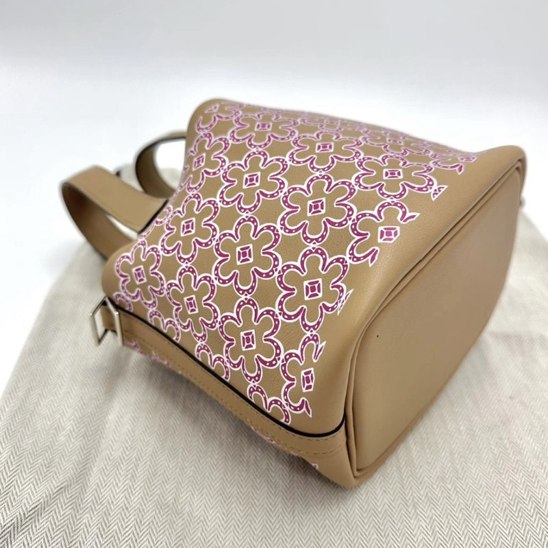 HERMES Picotin micro 14奶茶色銀扣粉雛菊mini菜籃14*13*10.5 98新配件塵袋鑰匙鎖-4