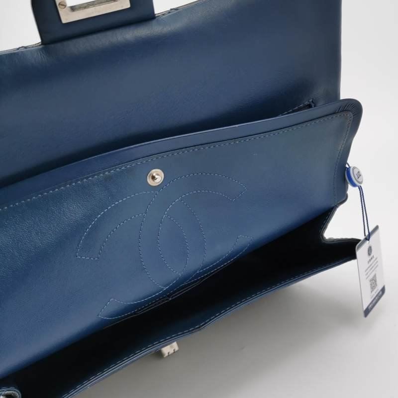 Chanel 2.55 Flag Bag 經典款 大號 漆皮 菱格 絎縫 長方形 旋扣 單肩包-6