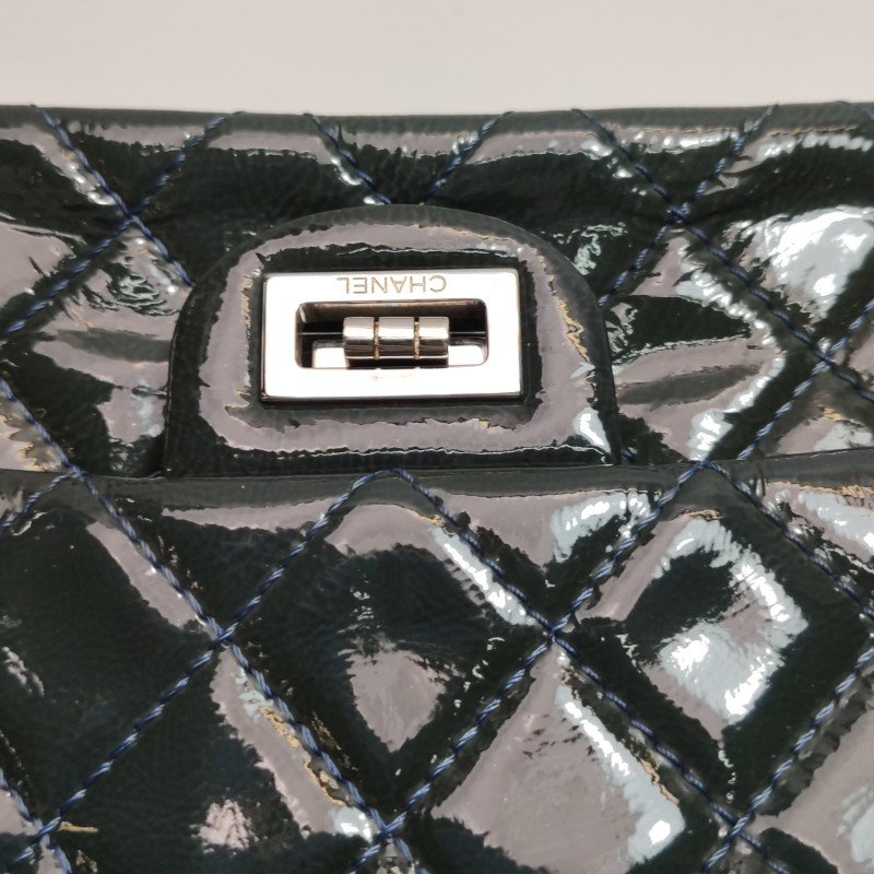 Chanel 2.55 Flag Bag 經典款 大號 漆皮 菱格 絎縫 長方形 旋扣 單肩包-8