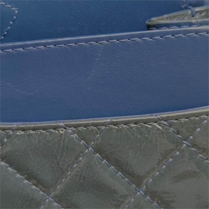 Chanel 2.55 Flag Bag 經典款 大號 漆皮 菱格 絎縫 長方形 旋扣 單肩包-11