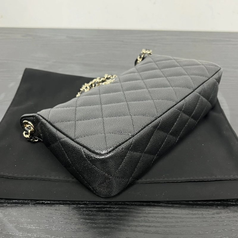 CHANEL 黑金25A大麻醬魚子醬牛皮腋下 HOBO包21*12*5.5 全新閒置配件盒子塵袋購證-2