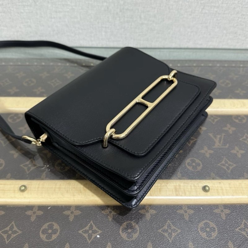 HERMES roulis mini黑金豬鼻子肩背斜背包18*15*6 98新配件塵袋-4