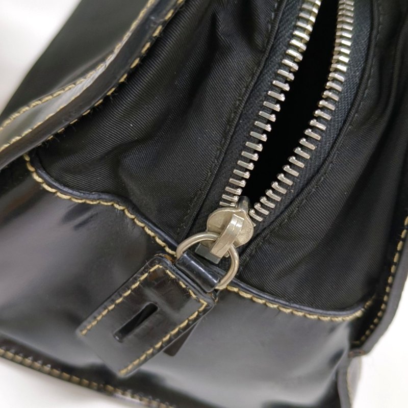 PRADA 黑色尼龍徽標 手提包-13