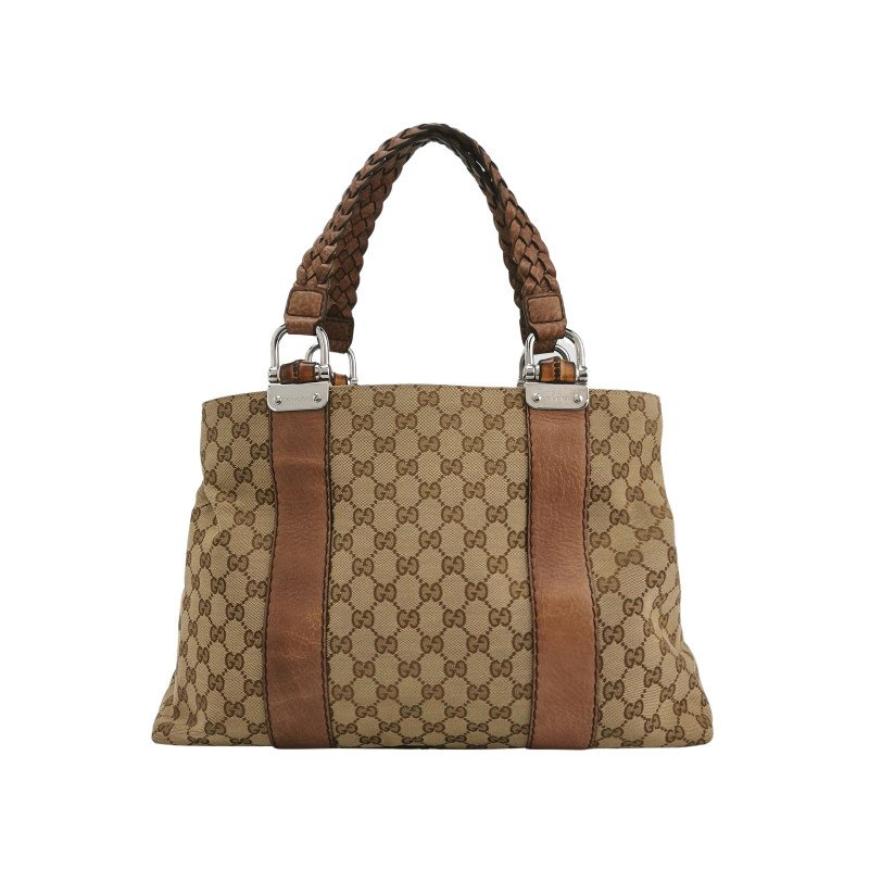 Gucci 牛皮 帆布 雙G 老花 單肩包-0