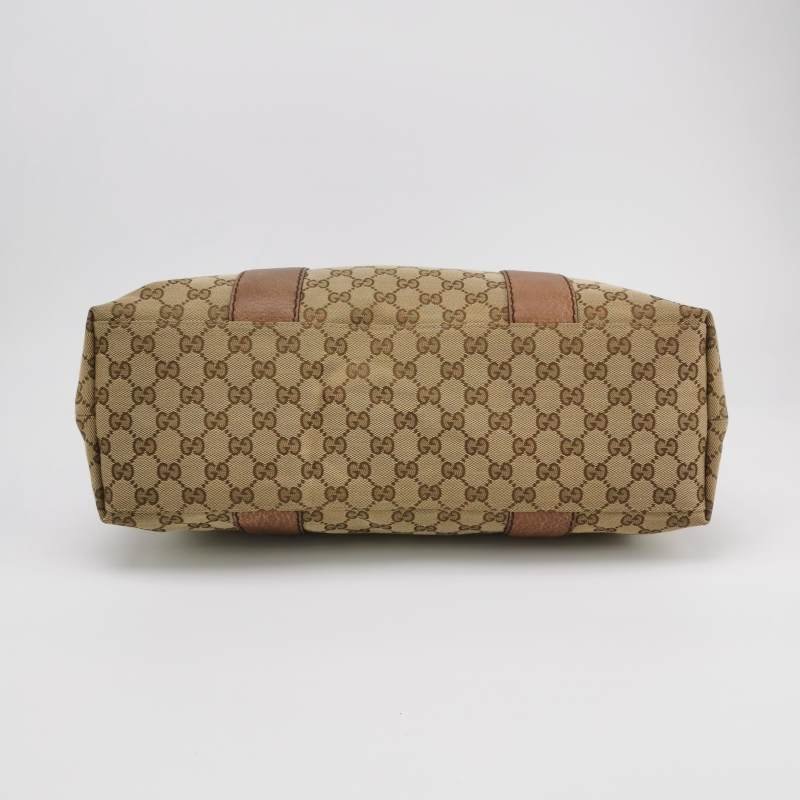 Gucci 牛皮 帆布 雙G 老花 單肩包-5