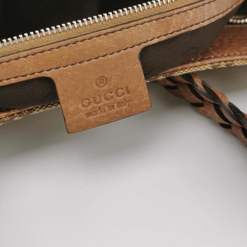 Gucci 牛皮 帆布 雙G 老花 單肩包-7