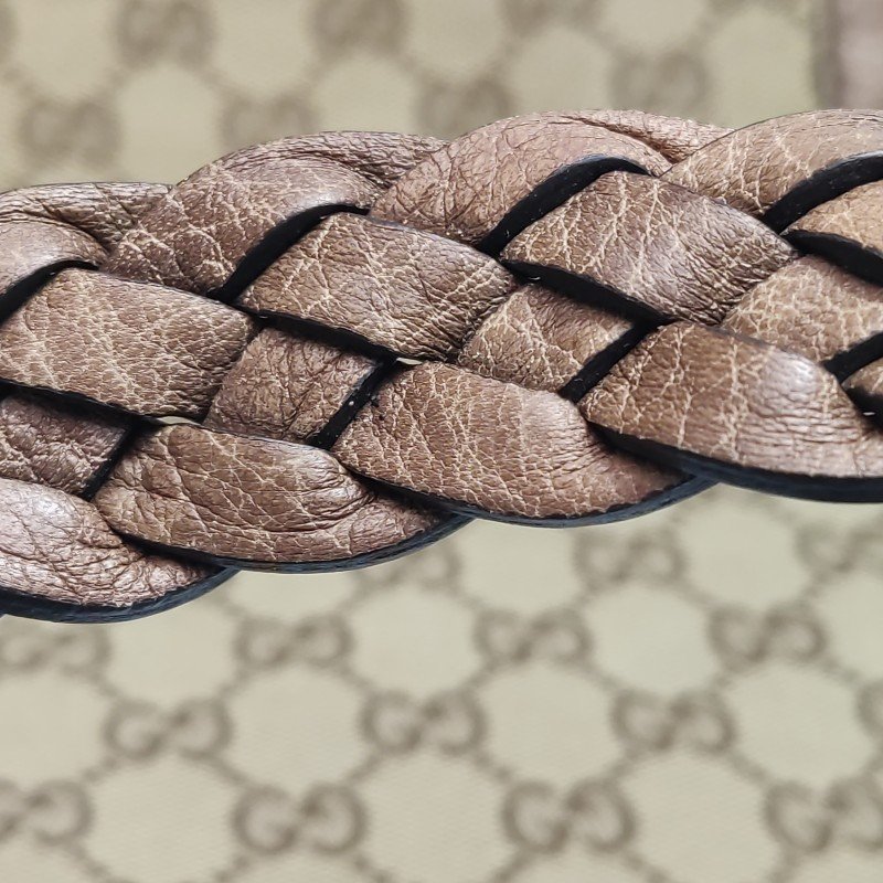 Gucci 牛皮 帆布 雙G 老花 單肩包-10