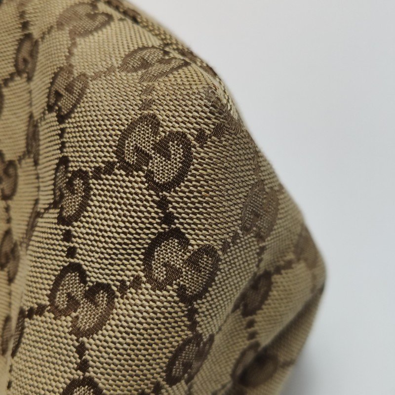 Gucci 牛皮 帆布 雙G 老花 單肩包-13