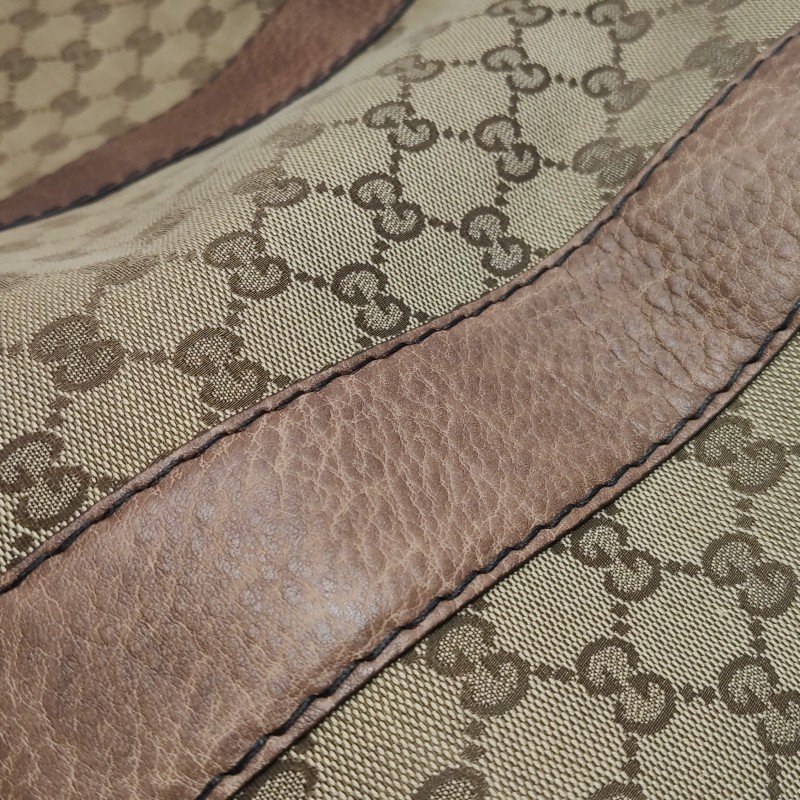Gucci 牛皮 帆布 雙G 老花 單肩包-14