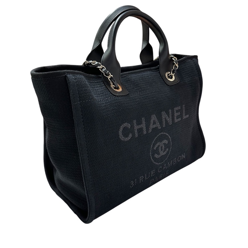Chanel AS3351 Deauville Tote Bag mm 黑色-3