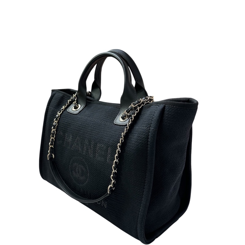 Chanel AS3351 Deauville Tote Bag mm 黑色-13