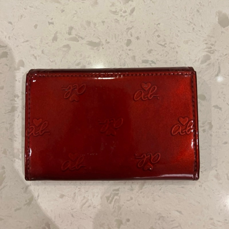 agnes b亮面愛心紅色卡夾-6