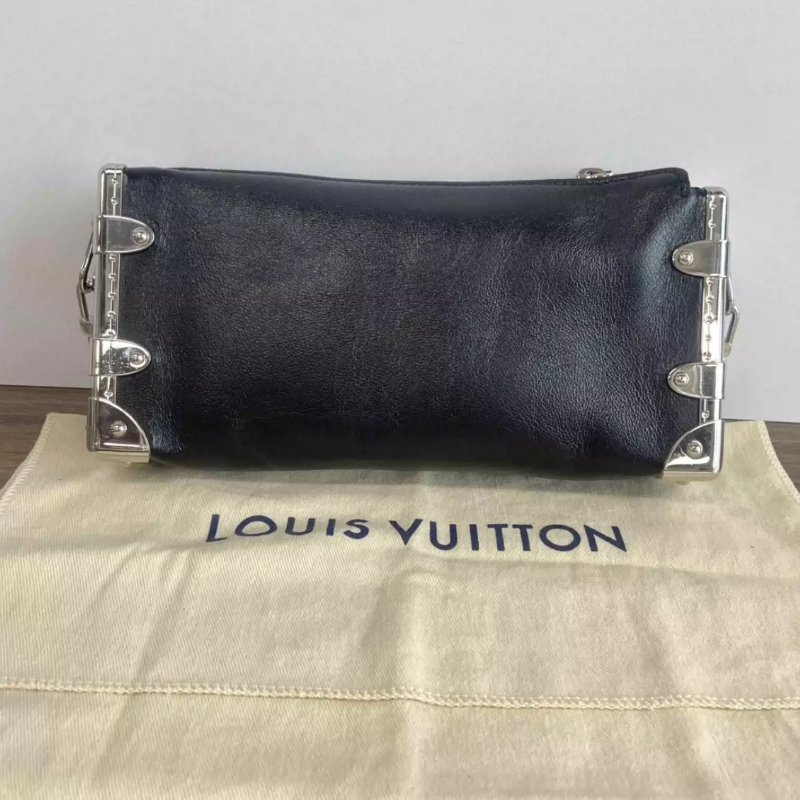 LV SLIM TRUNK橫版黑銀谷爱凌小號盒子肩背斜背包23*12*4 全新閒置配件塵袋-5