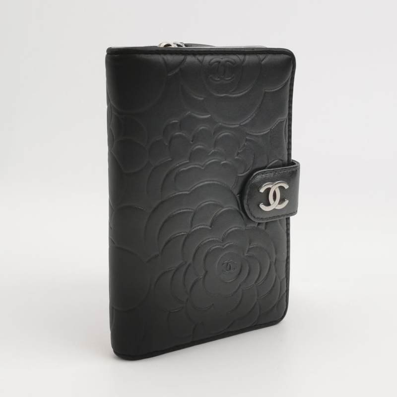 Chanel 羊皮 山茶花 印花 雙C Logo 皮夾-2