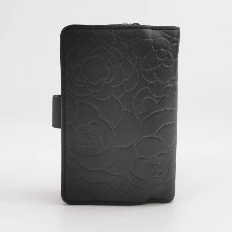 Chanel 羊皮 山茶花 印花 雙C Logo 皮夾-3