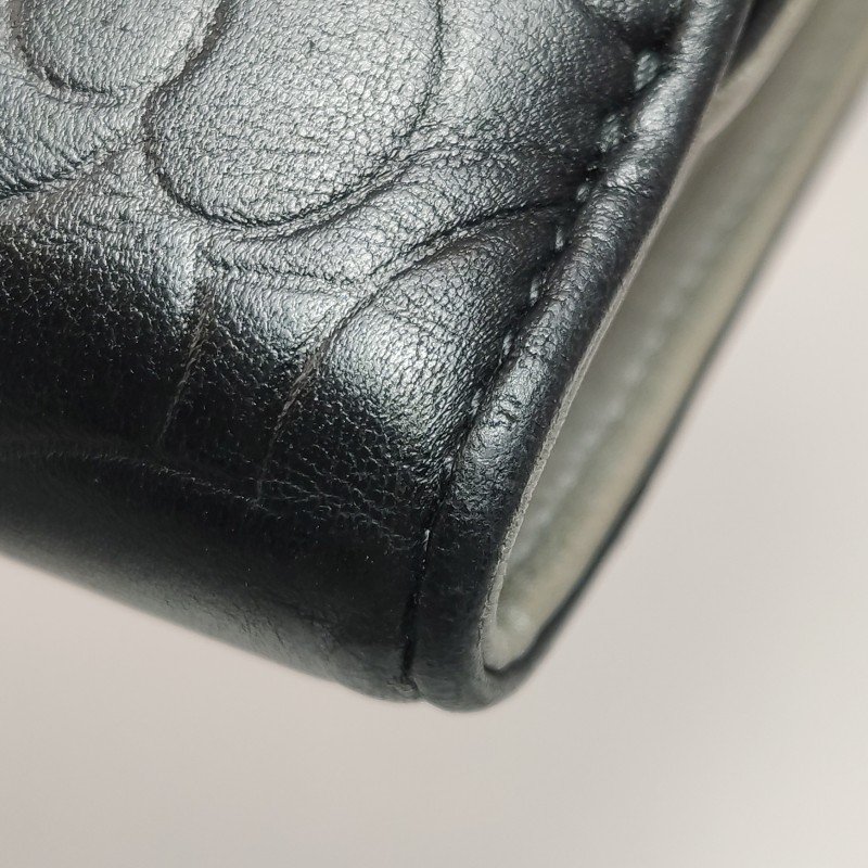 Chanel 羊皮 山茶花 印花 雙C Logo 皮夾-14