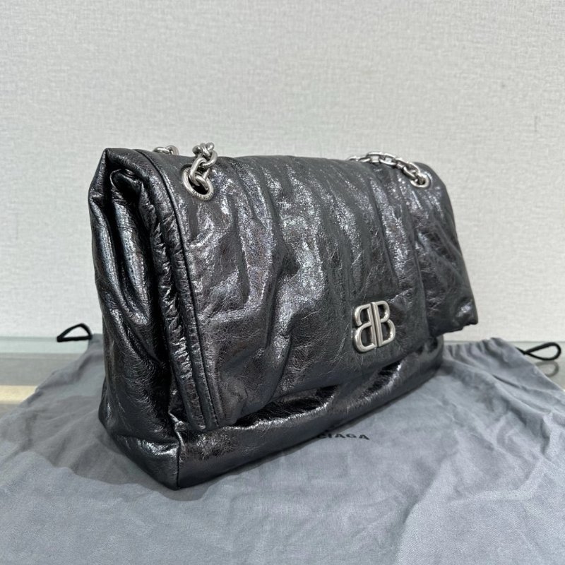 BALENCIAGA 珠光 MONACO 中號 31*22*10 99新配件盒子塵袋-1