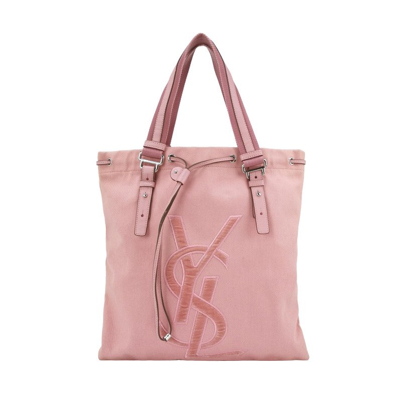 Saint Laurent 牛皮 帆布 純色 YSL 標誌 單肩包-0