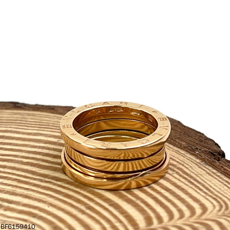 BVLGARI /寶格麗B.ZERO1系列18k玫瑰金無鑽三環彈簧戒指 51歐碼-4