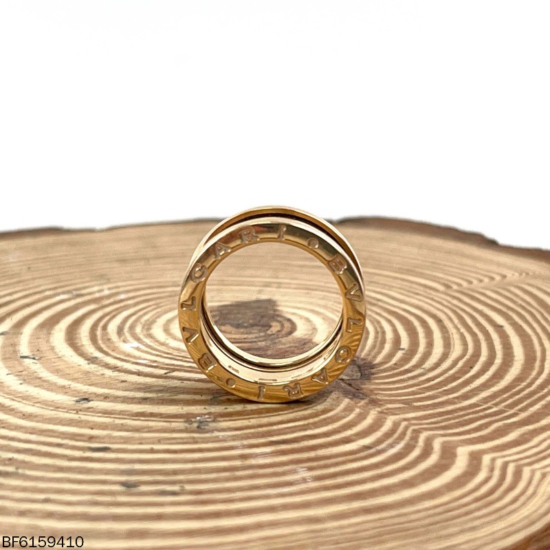 BVLGARI /寶格麗B.ZERO1系列18k玫瑰金無鑽三環彈簧戒指 51歐碼-5