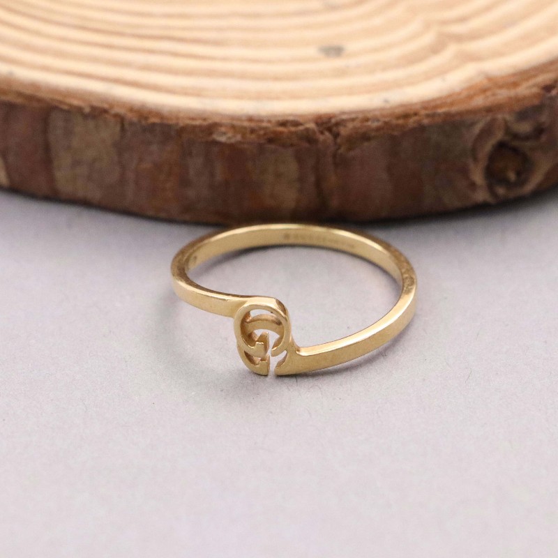 Gucci古馳 GG Running系列18K玫瑰金戒指 14碼-0