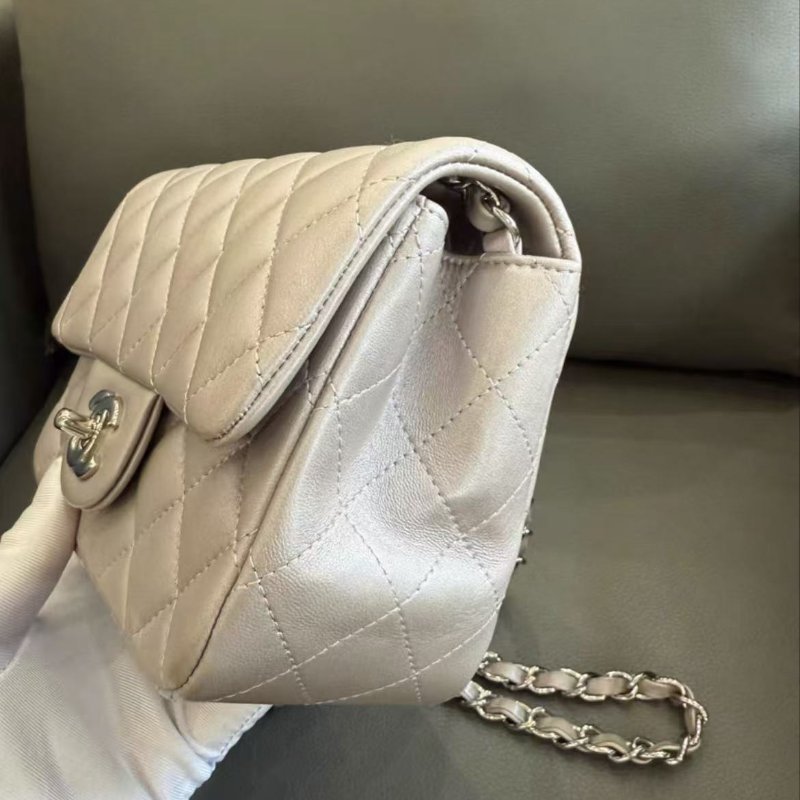 Chanel 方胖子 銀色羊皮 97新 配件塵袋-4