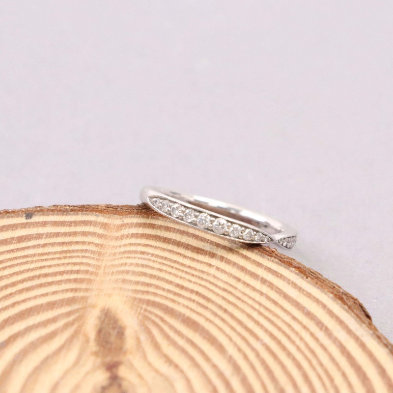 Tiffany & co Harmony系列鉑金鑲鑽戒指 53歐碼-5