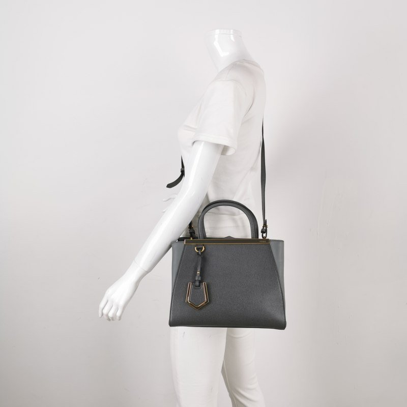 Fendi Petite 2 Jours 小號 牛皮 純色 字母 Logo 金屬 框架 斜背包 單肩包-1